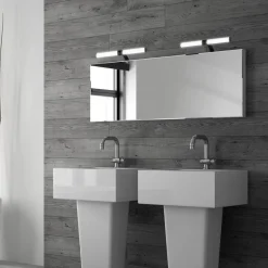 Runt LED-væglampe IP44 arm 4.000 K sort