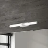 Runt LED-væglampe IP44 direkte 4.000 K mat krom