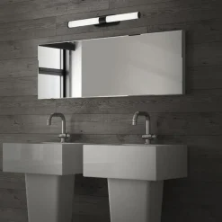 Runt LED-væglampe IP44 direkte 4.000 K sort
