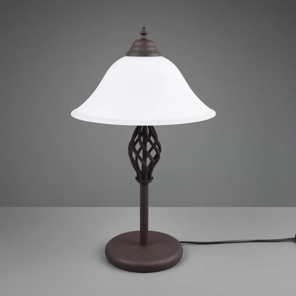 Rustica bordlampe med snorekontakt, rust