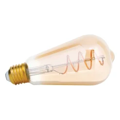 Rustik LED-pære E27 ST64 4 W ravgul 2.200 K dæmpes