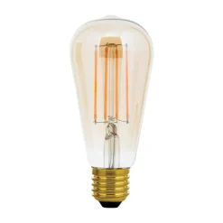 Rustik LED-pære E27 ST64 6W ravgul 2.200 K dæmpes