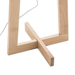 Sacha LS gulvlampe af træ og stof, hvid