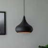 Saglam 3774 hængelampe 1 lyskilde Ø30cm sort/guld