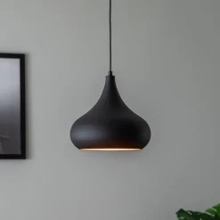 Saglam 3774 hængelampe 1 lyskilde Ø30cm sort/guld