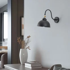 Saglam 3742 væglampe, justerbar, sort