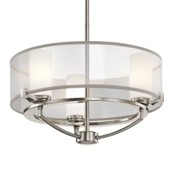 Saldana lysekrone, 3 lyskilder, fortinnet organza