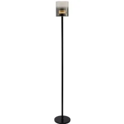 Salerno LED-gulvlampe, 2.700 K, sort/røg