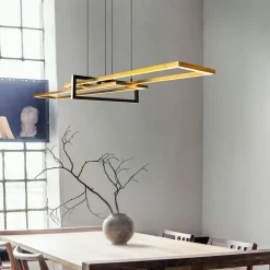 Salinas hængelampe, messingfarvet, metal, 110 cm lang