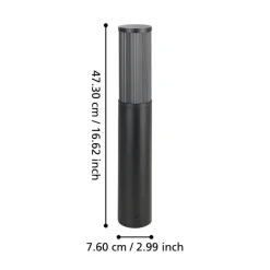 Salle sokkellampe, højde 46,5 cm, sort, aluminium