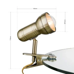 Samal klemlampe i patina
