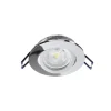 Samsola forsænket loftlampe, skinnende sølv, Ø 8 cm, metal