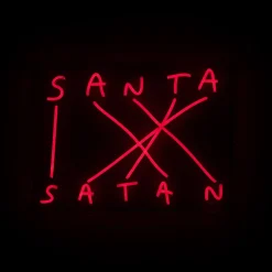 Santa-Satan dekorativ LED-væglampe, rød