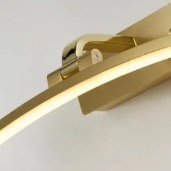 Santorini LED-væglampe, bredde 40 cm, messing, vipbar