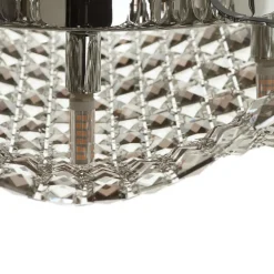 Saten loftlampe i krystal 56 cm