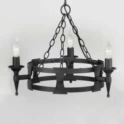 SAXON pendellampe med tre pærer, sort