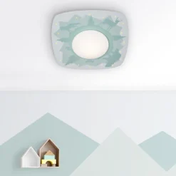 Scandi forest loftlampe, 58 cm, grøn, MDF-træ