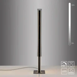 SCHÖNER WOHNEN LED-gulvlampe Lena, jern, sort, dæmper