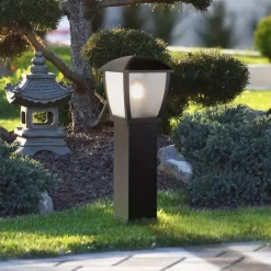 Seattle pullert, IP44, sort, højde 73 cm, metal