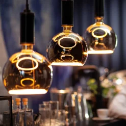 SEGULA floating globe G300 E27 8 W grå glas åben