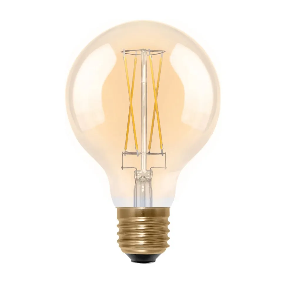Segula LED-globepære E27 G80 5W 2.200K guld dæmpbar