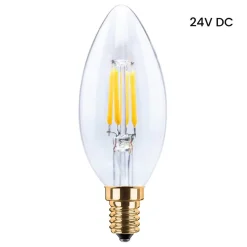 Segula LED-kertepære 24V DC E14 3W 922 Filament dæmpbar