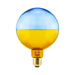 Segula LED-kugle Illusion, E27 G125 blå/gul 5W 1.900K dæmpbar