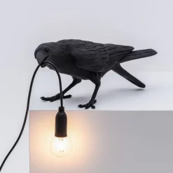 SELETTI Bird Lamp legesyg LED-bordlampe, sort