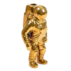 SELETTI Cosmic Diner Starman-vase, guld. H 28 cm, porcelæn