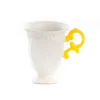 SELETTI-krus I-Wares, hvid/gul, 300 ml, porcelæn