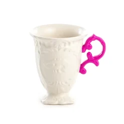 SELETTI-krus I-Wares, hvid/rosa, 300 ml, porcelæn