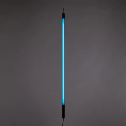 SELETTI LED-lampe Linea, blå, trædetaljer, universal