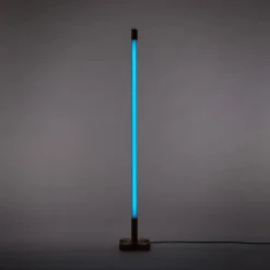 SELETTI LED-lampe Linea, blå, trædetaljer, universal