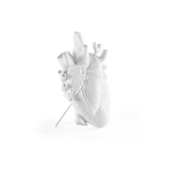 SELETTI Love in Bloom-vase, hvid, hjerteformet, porcelæn