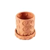 SELETTI Vase Magna Graecia Onda, underkop, terracotta