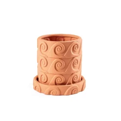 SELETTI Vase Magna Graecia Onda, underkop, terracotta