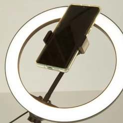 Selfie Tripod LED-ringlampe, mobilholder, USB CCT