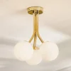 Selva loftlampe med tre glaskugler, guld