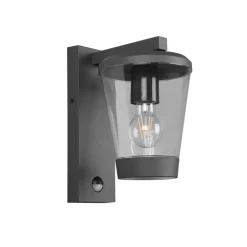 Sensor-udendørs væglampe CAVADO, antracit, højde 28 cm, IP44