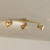 Seras loftsspot, børstet messing-guld, 3-flamme