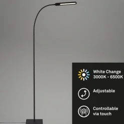 Servo LED-gulvlampe, kan dæmpes, CCT, sort