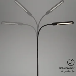 Servo LED-gulvlampe, kan dæmpes, CCT, sort