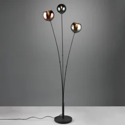 Sheldon gulvlampe med 3 glas-kugleskærme
