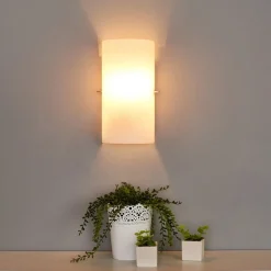 Sidra halvcirkelformet væglampe i glas, sæt med 2 stk