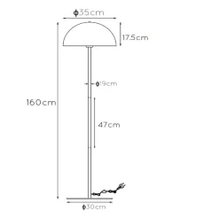 Siemon gulvlampe af stål, Ø 35 cm, grøn