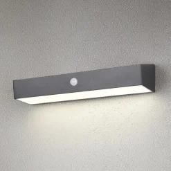 Silves solcellelampe til vægmontering, sort, sensor, IP44