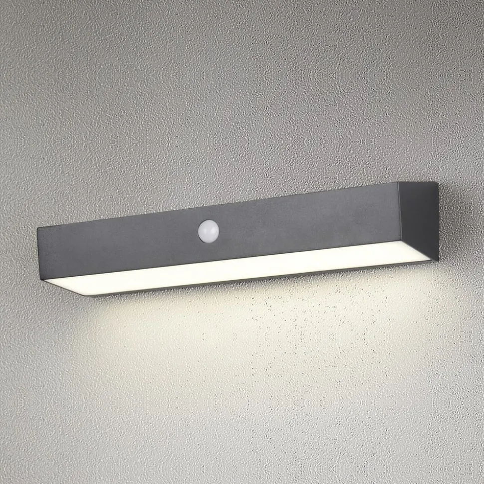 Silves solcellelampe til vægmontering, sort, sensor, IP44