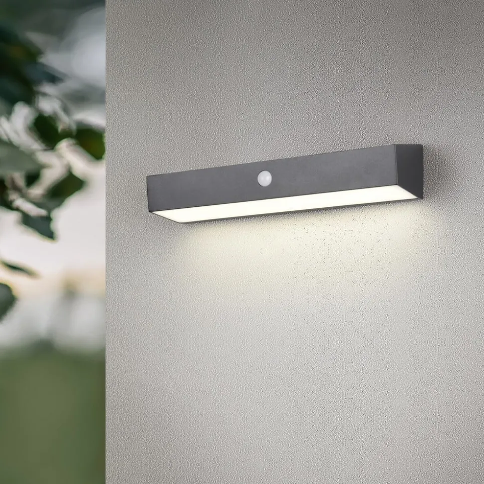 Silves solcellelampe til vægmontering, sort, sensor, IP44