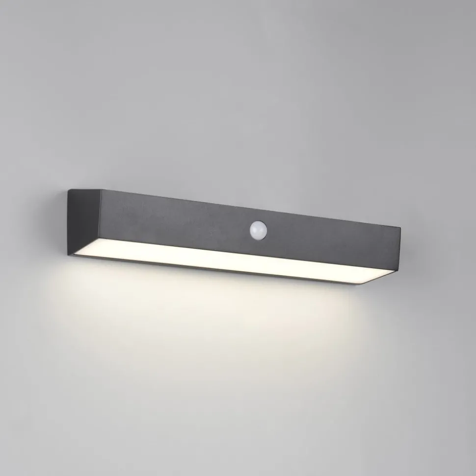 Silves solcellelampe til vægmontering, sort, sensor, IP44