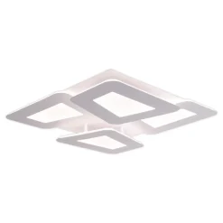 Simes loftlampe, hvid, metal, 48x48 cm, CCT, fjernbetjening